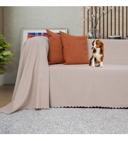 CONCEPT Koltuk Örtüsü Şönil Kaymaz Çift Taraflı Çekyat Örtüsü Koltuk Şalı 175x300 - CAMEL