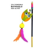 Baykuşlu Ponponlu Zilli Kedi Oltası