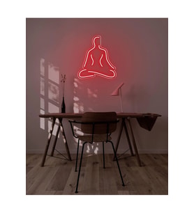 Yoga Yapan İnsan Figürlü Neon Tabela