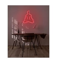Yoga Yapan İnsan Figürlü Neon Tabela