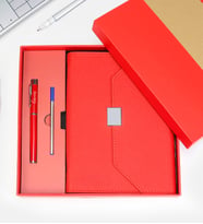 Kutulu Defter Kalem Seti (Kırmızı)