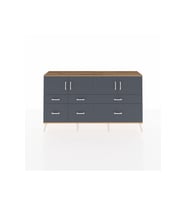Arges Konsol 4 Raflı 6 Çekmeceli 4 Kapaklı 176x30x99 Çam-Antrasit