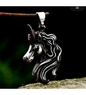 Paslanmaz Çelik Mitolojik Unicorn Tek Boynuzlu AT Kolye