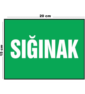 Metal Sığınak 15 cm x 20 cm Uyarı Levhası Yönlendirme Tabelası