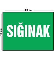 Metal Sığınak 15 cm x 20 cm Uyarı Levhası Yönlendirme Tabelası