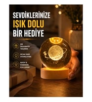 Mey İthalat® Ahşap Standlı Sarı Işıklı Dekoratif Küre Kız Figürü Tasarım