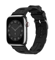 Apple Watch 7/8/9 41mm Kordon Silikon KatKat Kordon 92 (Siyah)