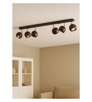 Mylights Modern 6’lı GU10 Kahverengi Küre Spot Avize Krom Mafsallı Tasarruflu LED Ampul OS RAM