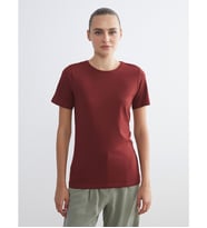 LCW EVERYDAY Bordo Bisiklet Yaka Kadın Tişört