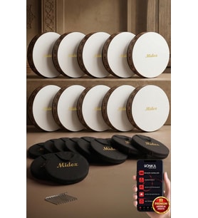 Midex BR-911X 10'lu Bendir Def Toptan Paket Akort Ayarlı EL Tutma Oyuklu Çantalı