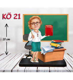Kişiye Özel Ahşap Biblo - Kadın Öğretmen Karikatür Biblo - Öğretmen Biblo 21