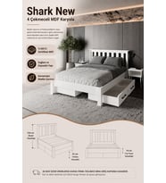 Shark New 4 Çekmeceli Tek Kişilik MDF Karyola