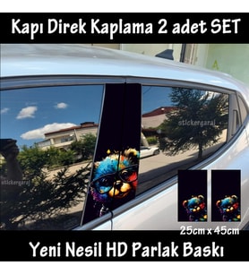 sevimli yavru ayı folyo - 2kapı için 2adet sticker kaplama - tuning modifiye