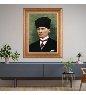 Altın Varaklı Paspartulu Çerçeveli Tablo hb1532