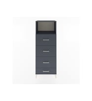 Hyperion Dolap Tek Raflı 4 Çekmeceli 60x44x163 Antrasit-Antrasit