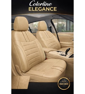 Citroen C4 2020 ve Sonrası Uyumlu Colorline Elegance Deri Bej Koltuk Kılıfı