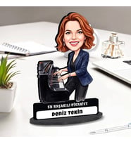 Piyanist Müzisyen Kadına Hediye Kişiye Özel Karikatürlü Biblo