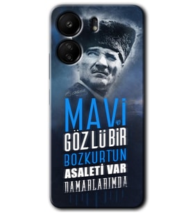 Xiaomi Redmi 13C Kılıf HD Desen Baskılı Kılıf - Bozkurt Atatürk