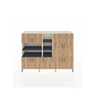 Hyperion Dolap 14 Raflı 9 Kapaklı 220x44x163 Aytaşı-Çam/Antrasit