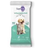 Supreme Yeşil Çaylı Kedi Ve Köpek Temizleme Mendili 60 Adet 3'lü Paket