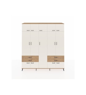 Hyperion Dolap 12 Raflı 4 Çekmeceli 2 Askılı 220x44x243 Çam-Aytaşı/Çam