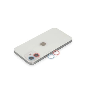 Newface Apple iPhone 12 Renkli Kamera Lens Koruma Cam - Pembe-Mavi