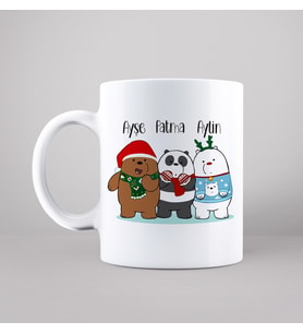 Wee Bears & Yılbaşı Tasarımlı Kupa Kişiye Özel