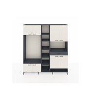 Hyperion Dolap 12 Raflı Tek Çekmeceli 8 Kapaklı 220x44x243 Antrasit-Aytaşı/Antrasit