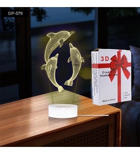 Yunus Şekilli Gece Lambası - Dekoratif 3D Görünümlü Estetik Aydınlatma