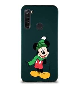 Xiaomi Redmi Note 8 Soft Premier Kapak Mickey Mouse-G Tasarımlı Silikon Kılıf - Yeşil (Şeffaf)