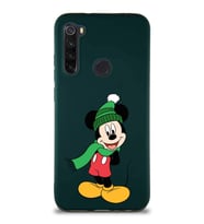 Xiaomi Redmi Note 8 Soft Premier Kapak Mickey Mouse-G Tasarımlı Silikon Kılıf - Yeşil (Şeffaf)