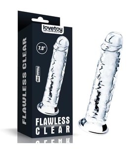 18CM Yeni Nesil Vantuzlu Şeffaf Dildo Penis - Flawless Clear Dildo
