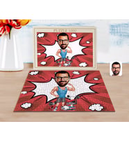 BK Gift Kişiye Özel Fitnesscı Karikatürlü 1000 Parça Profesyonel Puzzle-1