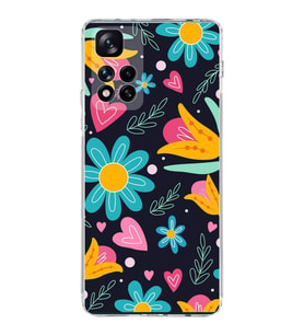 PrintiFy Xiaomi Redmi Note 11 Pro Plus ile Uyumlu 1mm Slim Fit Retro Colors 1 Baskılı Şeffaf  Kılıf