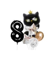 SİYAH KEDİLİ YAŞ BALON SETİ