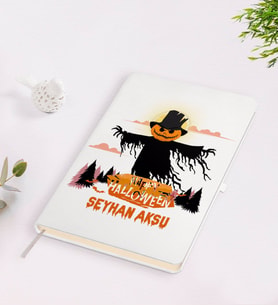 BK Gift Kişiye Özel Happy Halloween Tasarımlı Beyaz Defter-7