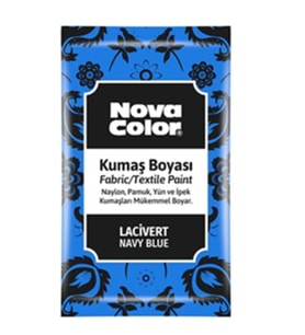 Nova Color Toz Kumaş Boyası Lacivert - 4 adet ve 1 adet sabitleyici