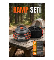 Taşınabilir Alüminyum Kamp Yemek Seti – Tencere Tava Çaydanlık Outdoor Set