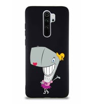 Xiaomi Redmi Note 8 Pro Soft Premier Kapak Pearl Yengeç Tasarımlı Silikon Kılıf - Siyah (Şeffaf)