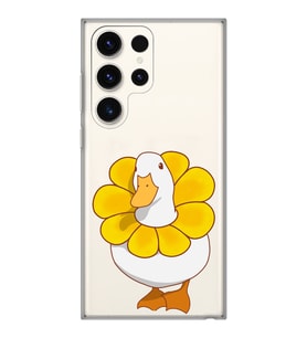 Samsung Galaxy S24 ULTRA Uyumlu Tatlı Ördek Desenli Şeffaf Telefon Kılıfı