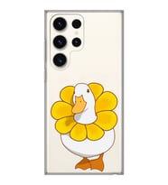 Samsung Galaxy S24 ULTRA Uyumlu Tatlı Ördek Desenli Şeffaf Telefon Kılıfı