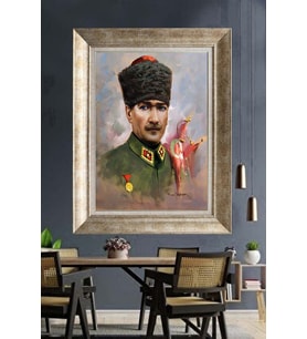 Gümüş Çerçeveli Atatürk Tablo za246