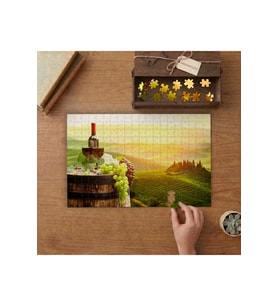 Üzüm - Şarap ve Bağ Tasarımı 240 parça Ahşap Puzzle Ahşap Kutuda MP01383