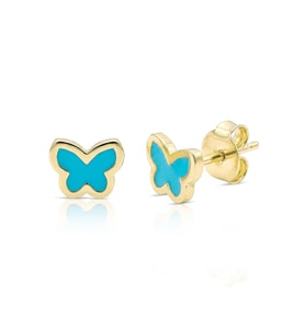 Bambi Butterfly Çocuk Altın Küpe