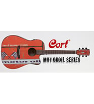 Cort MOTOR OIL 2 BKS Elektro Akustik Gitar  Siyah Satin - Retro Seri
