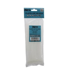 BEYAZ 3.6X200MM PLASTİK CIRT KELEPÇE 100PCS (5680)