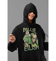 Billie Eilish Baskılı Unisex Oversize Şarkıcı Hoodie
