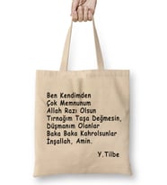 Yıldız Tilbe Motto Söz Bez Çanta Uzun Saplı