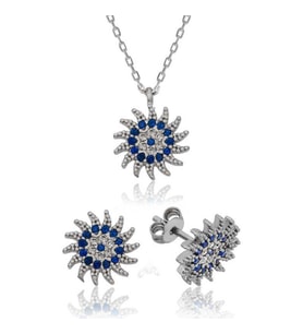 925 Ayar Gümüş Güneşli Nazar Set (Karışık)