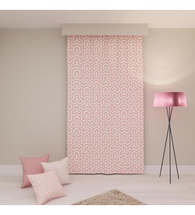 PAREDORA Pembe Geometrik Tek Kanat Fon Perde (Karışık)